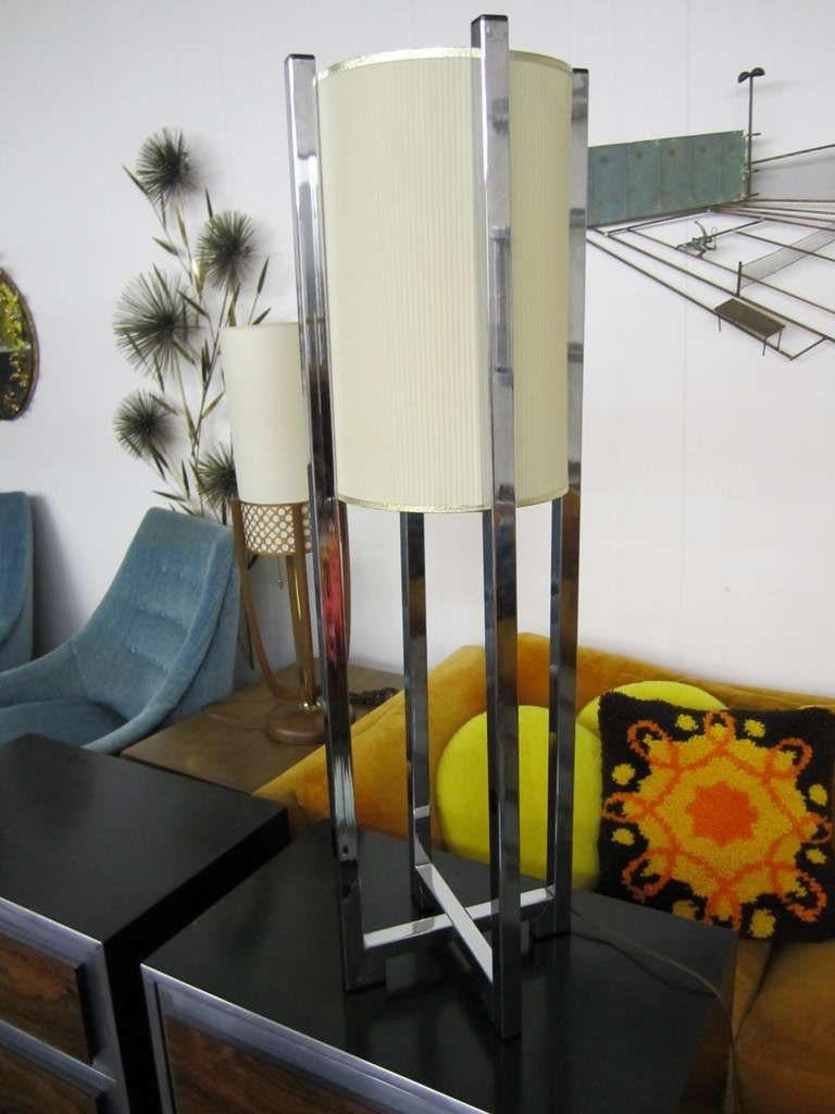 Large Paul Mayen Style Chrome Lamp Mid-century Modern For Sale 2