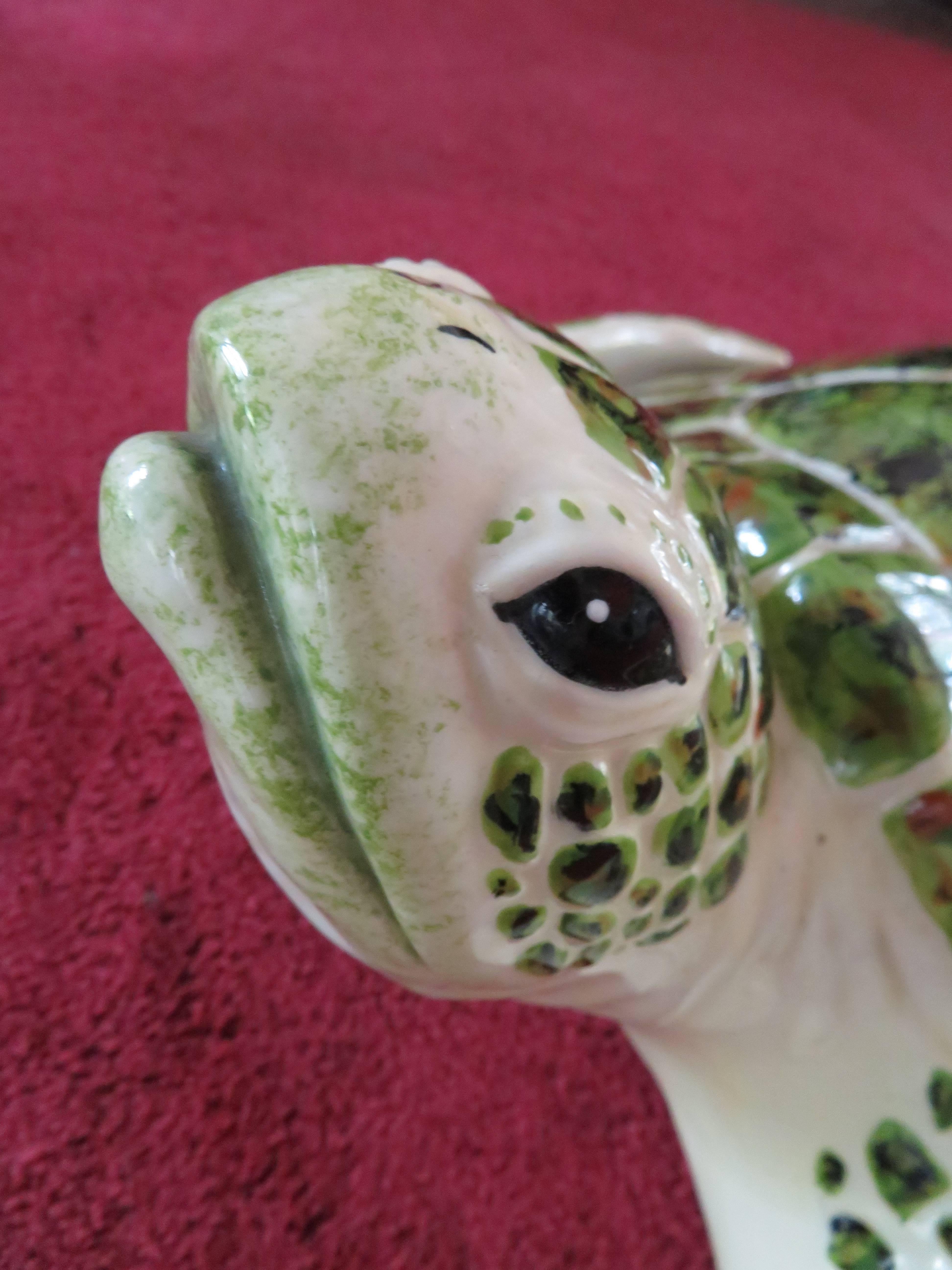American Whimsical Large-Scale Ceramic Sea Turtle Mid-Century Modern
