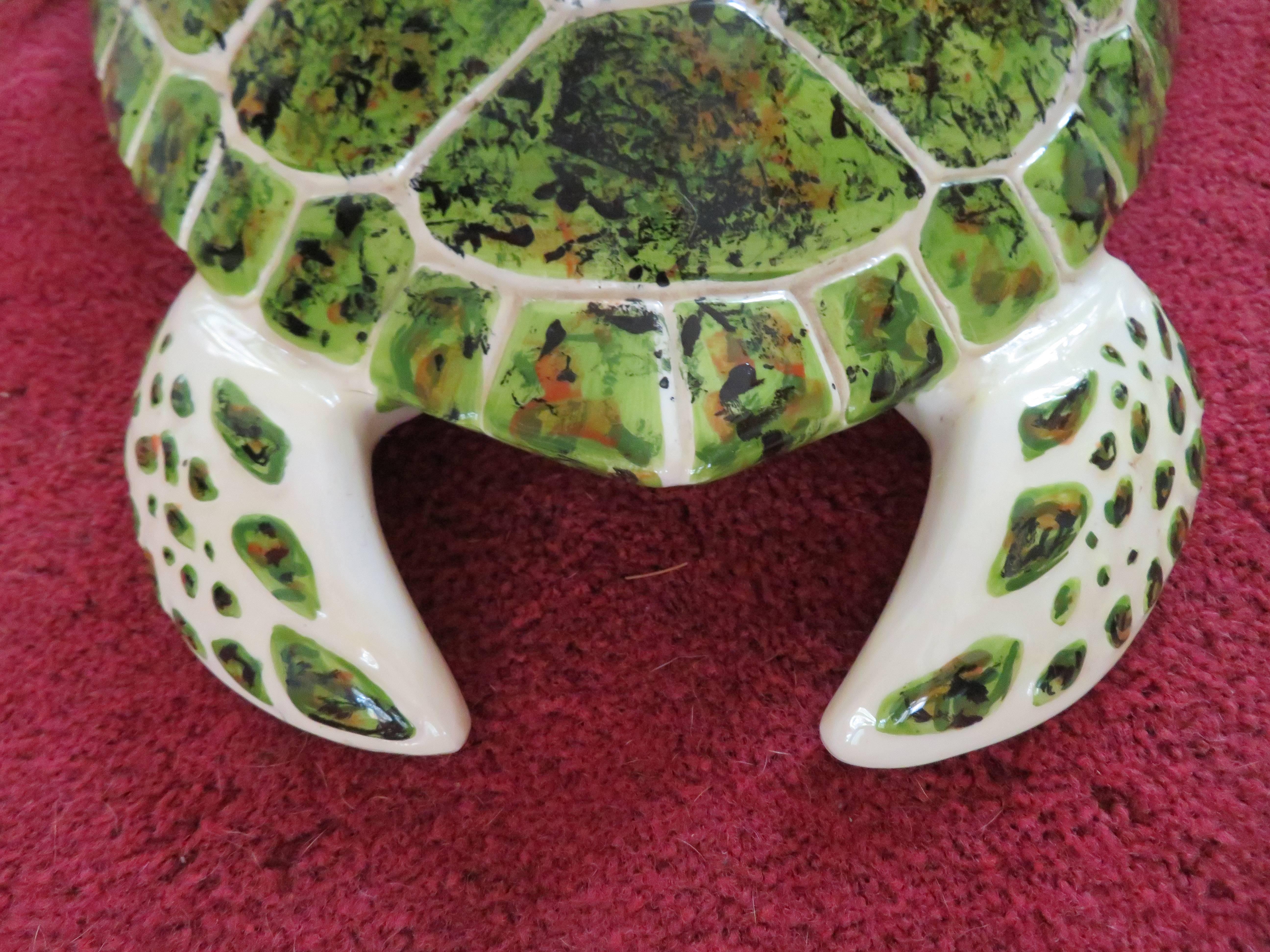 Late 20th Century Whimsical Large-Scale Ceramic Sea Turtle Mid-Century Modern