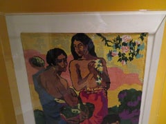 Stunning Interpretation Paul Gauguin Maternity Needlepoint Lucite Wall Hanging