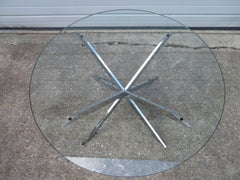 Gorgeous Leon Rosen for Pace Collection Double X-Base Chrome Coffee Table