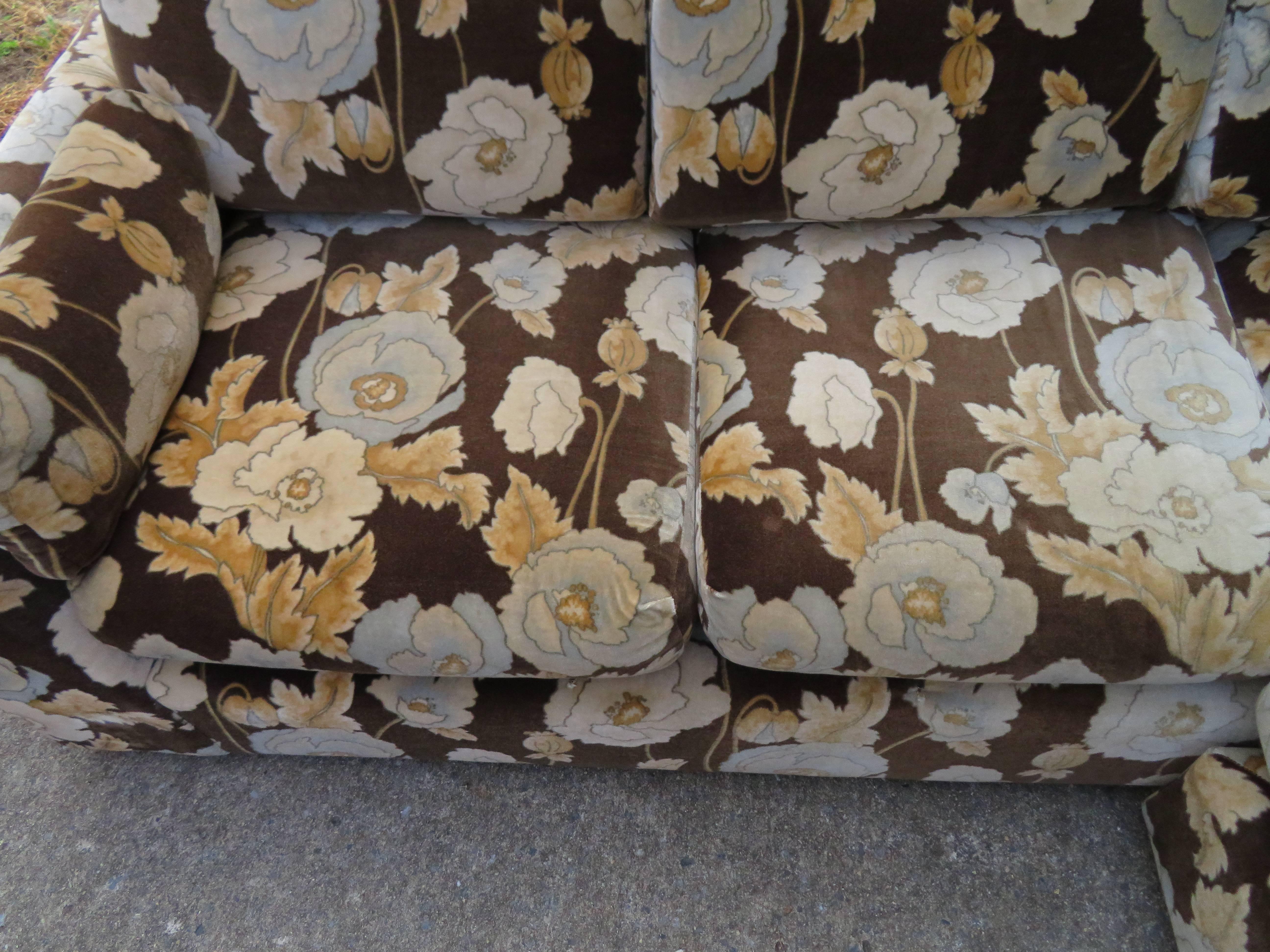 American Gorgeous Milo Baughman Style Three-Piece Sectional Sofa Jack Lenor Larsen