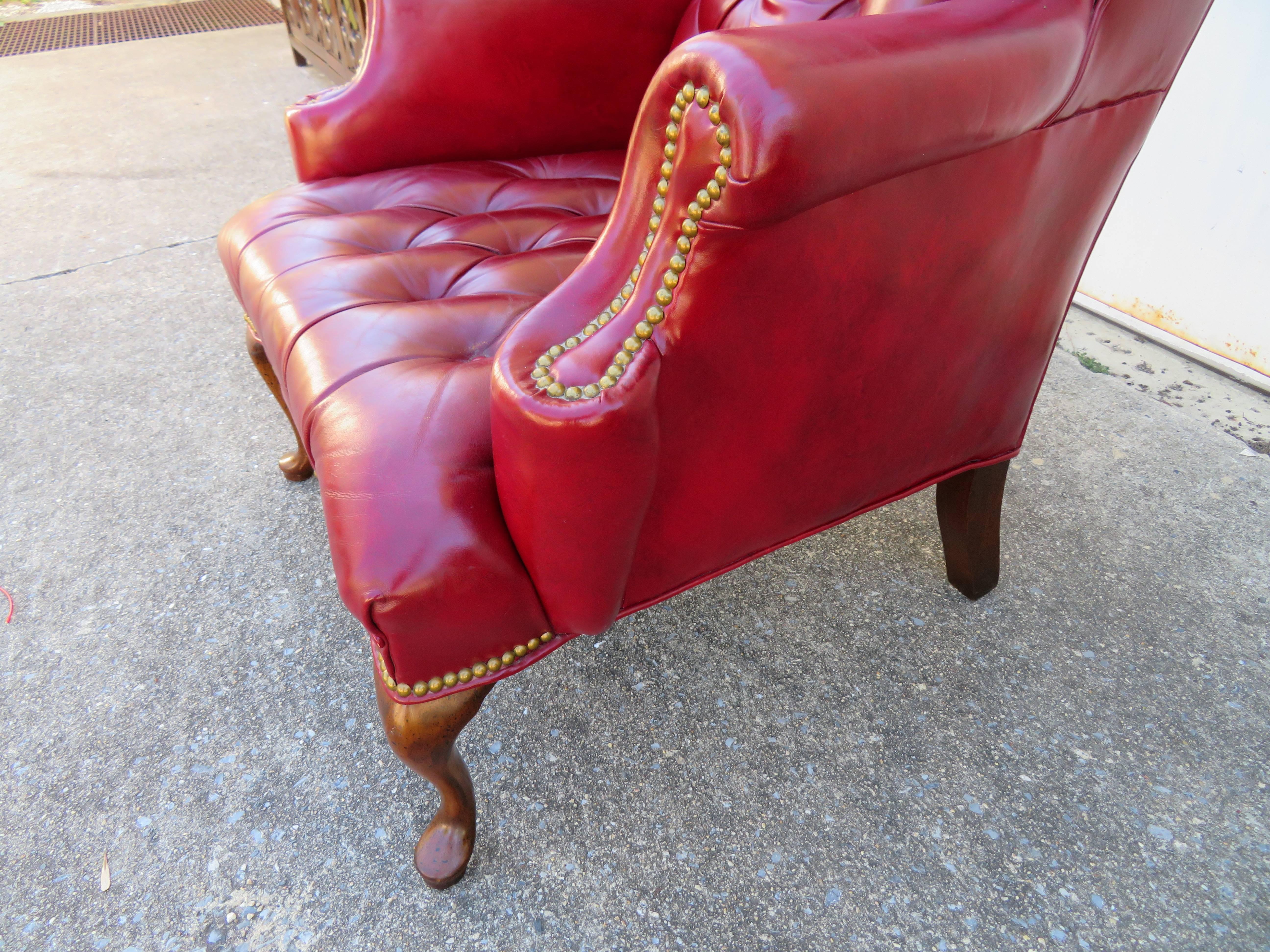 leather tufted wingback chair