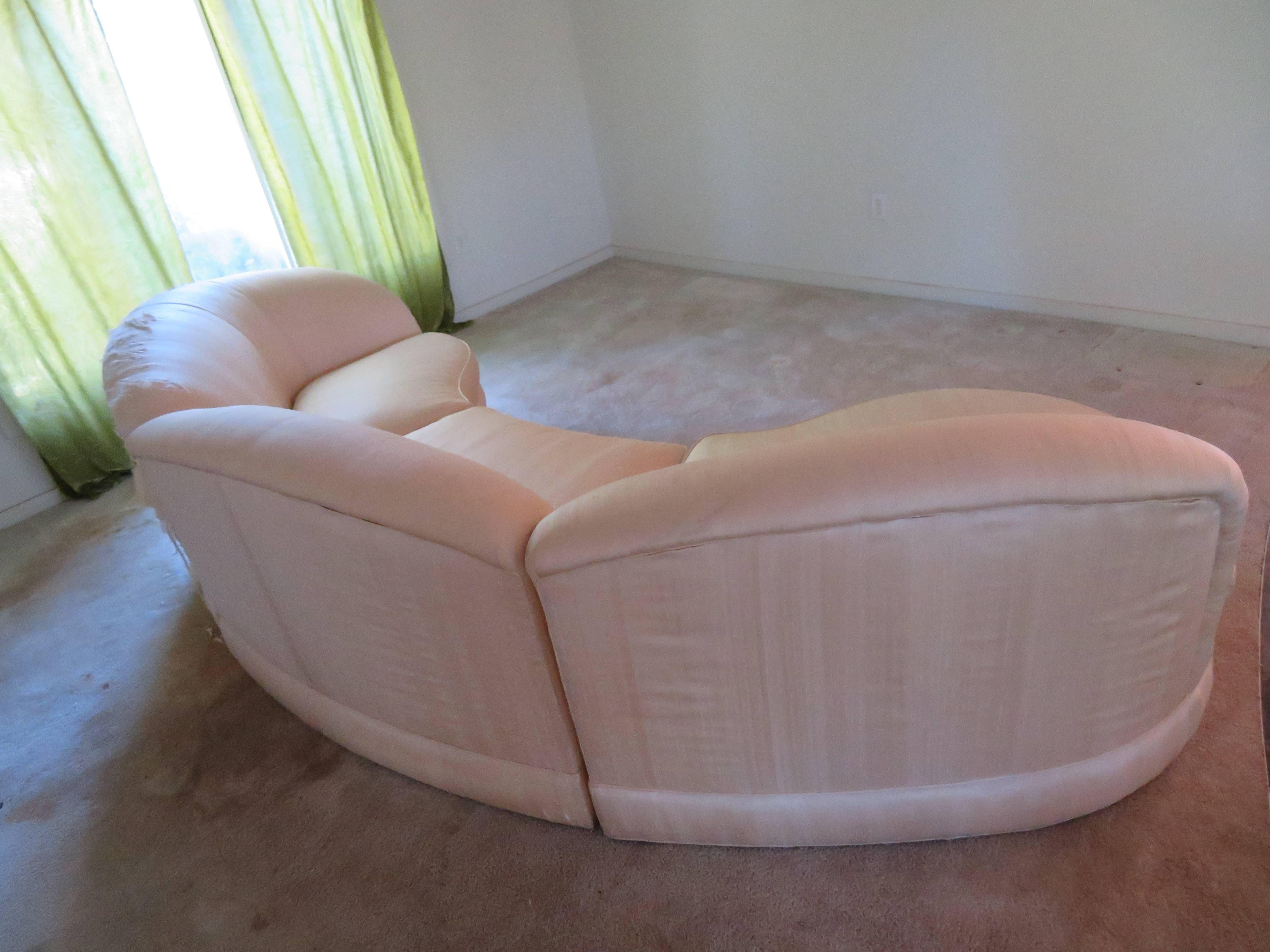 Hollywood Regency Paire de canapés sectionnels Mid-Century Modern en vente