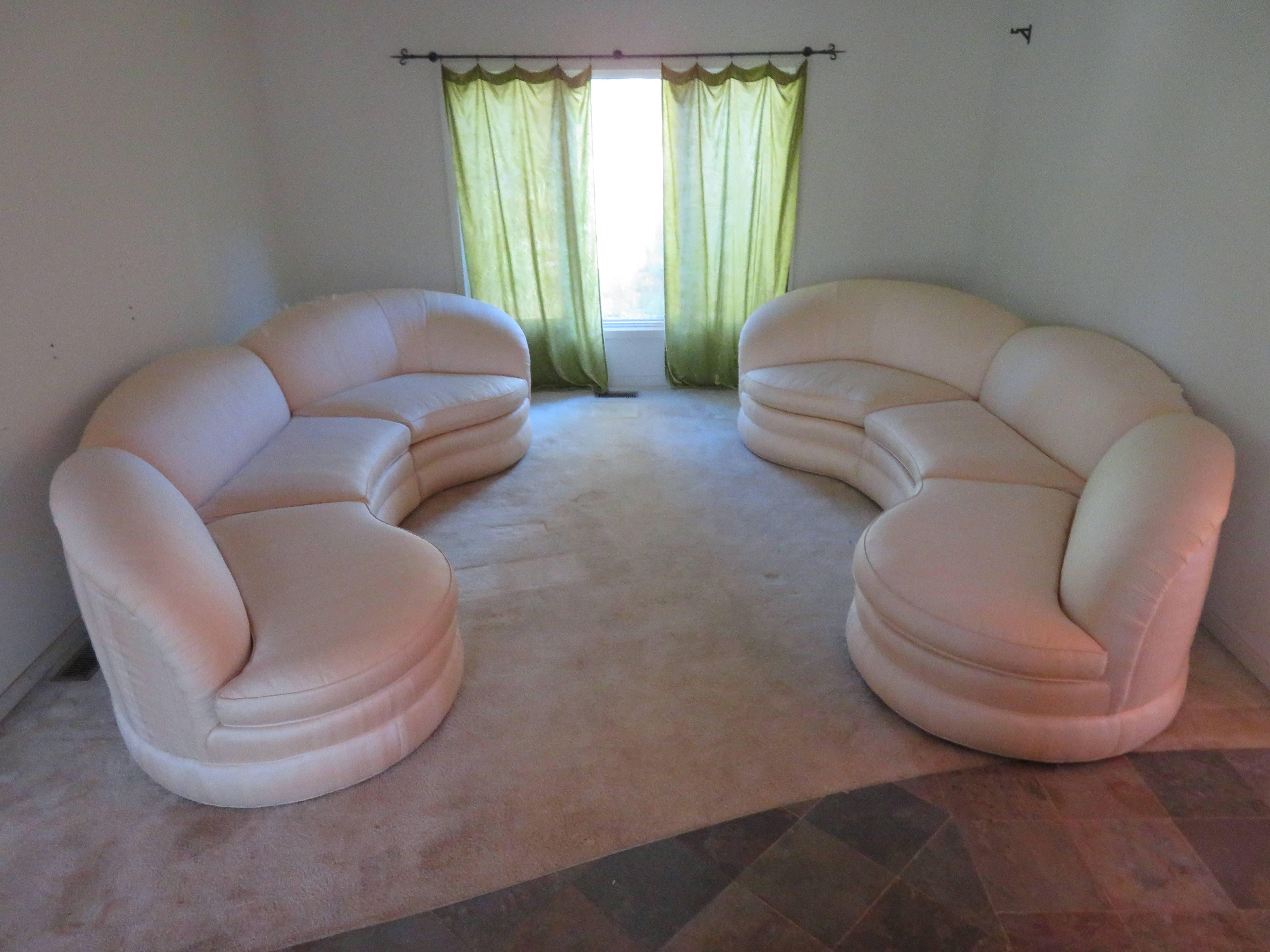 Zwei dreiteilige, modulare Sofas, Mid-Century Modern, Modern im Angebot 3