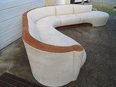 Four-Piece Curved Serpentine Sectional Sofa Weiman