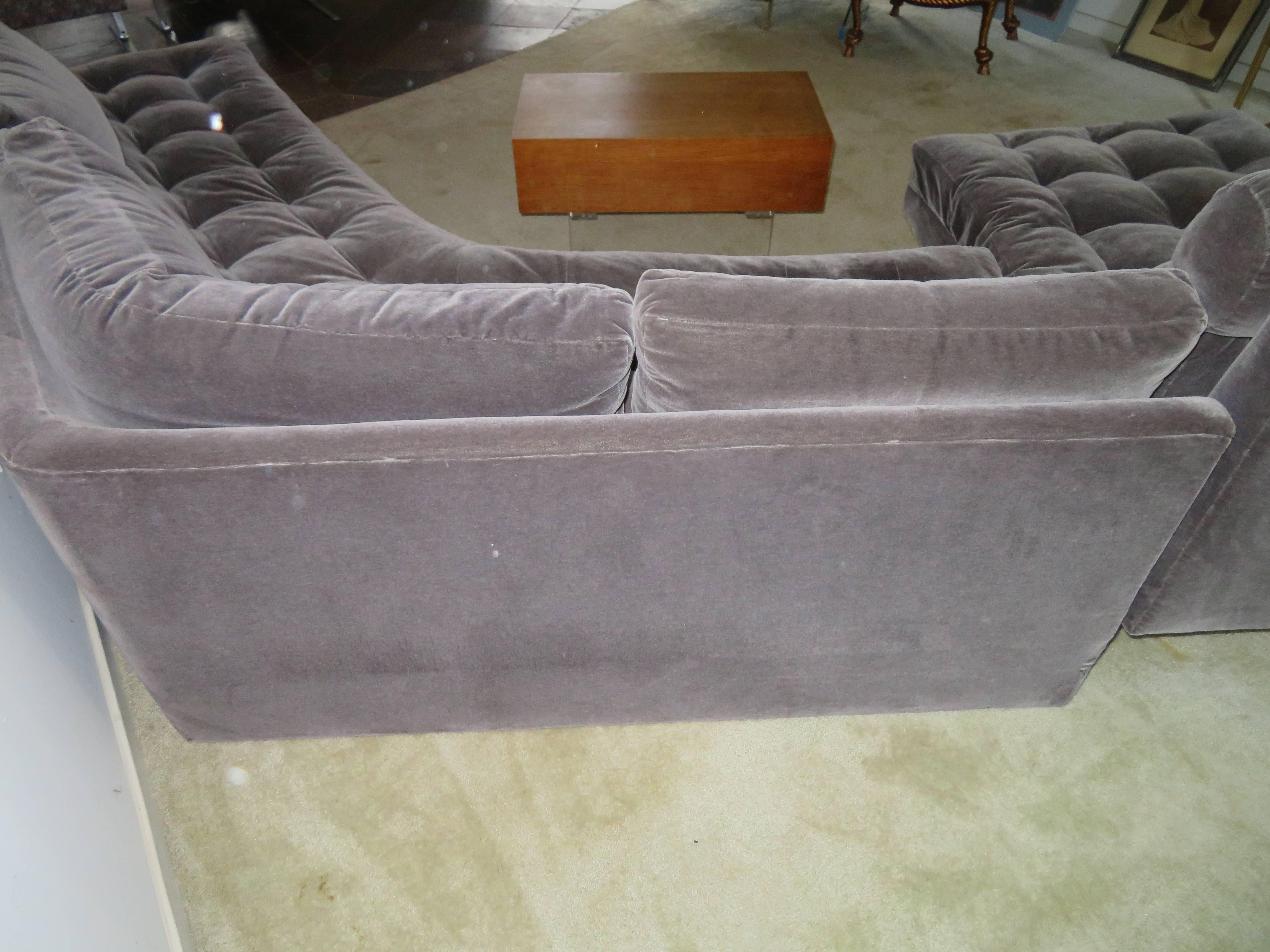 Late 20th Century Stunning Vladimir Kagan Three-Piece Omnibus Sectional Sofa Coffee Table