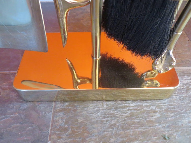 Stunning Slim Brass Fire Tools Mid Century Modern Fireplace At 1stdibs