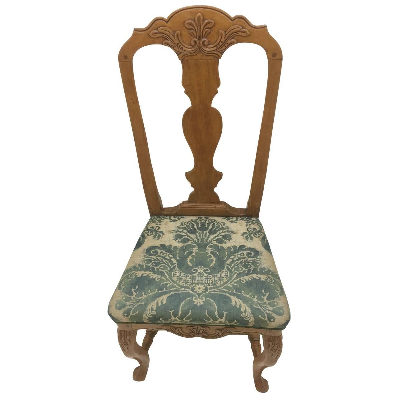 Rococo Paire de chaises de salle à manger danoises rococo pour salle à manger en vente