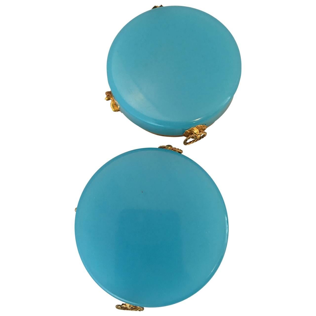 French Pair of Opaline Ashtrays