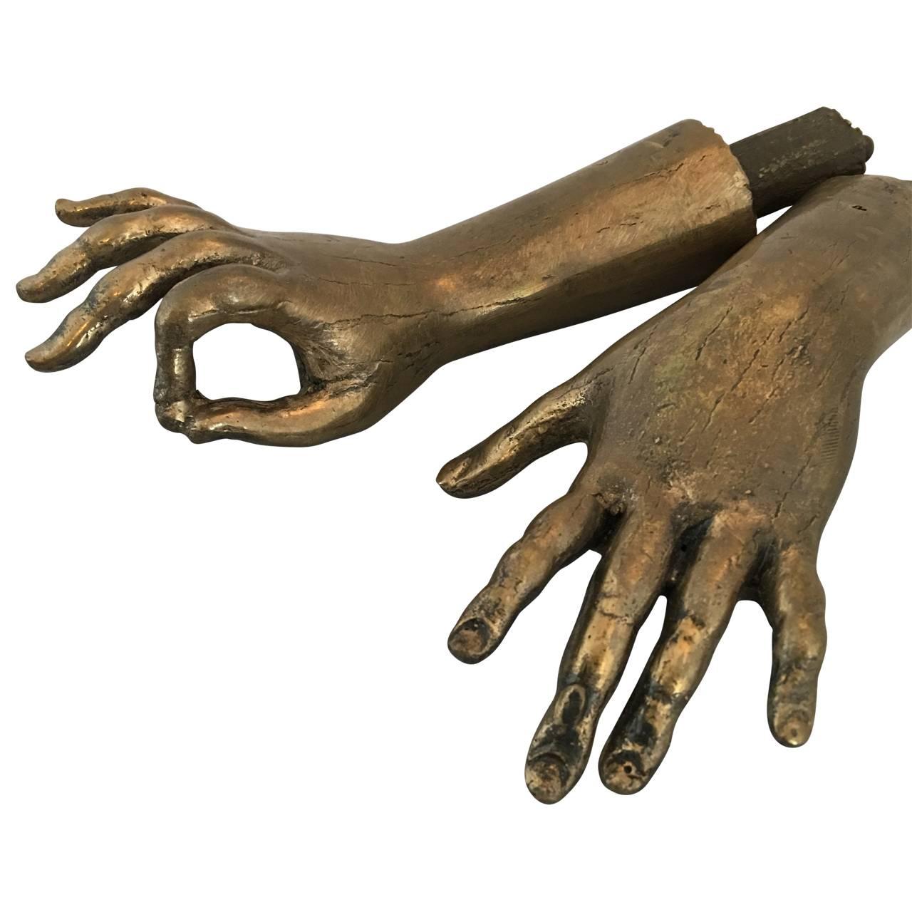 Cast Pair of Sculptured Hands