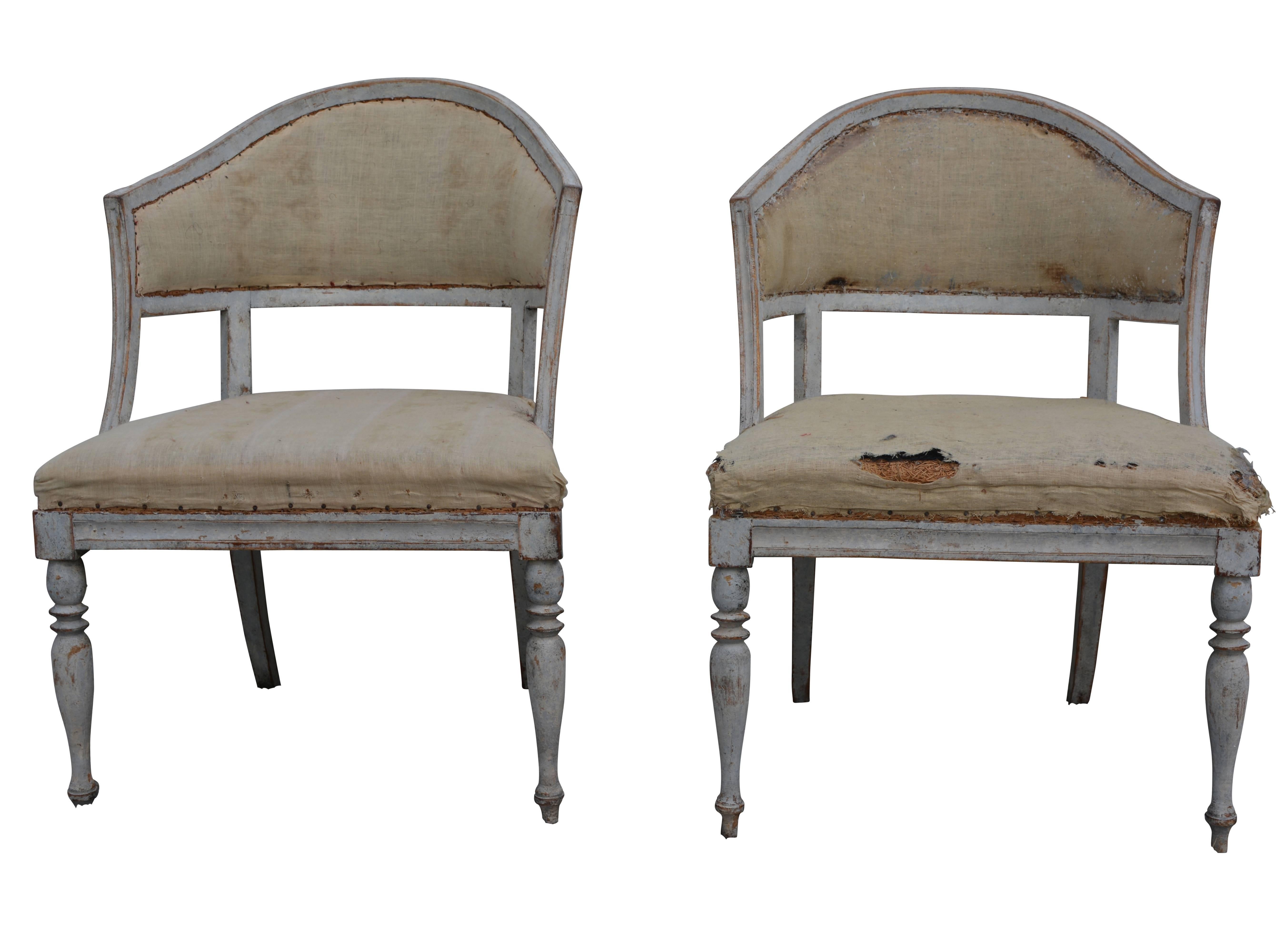Pair of Period Gustavian Armchairs, Sweden 1820 4