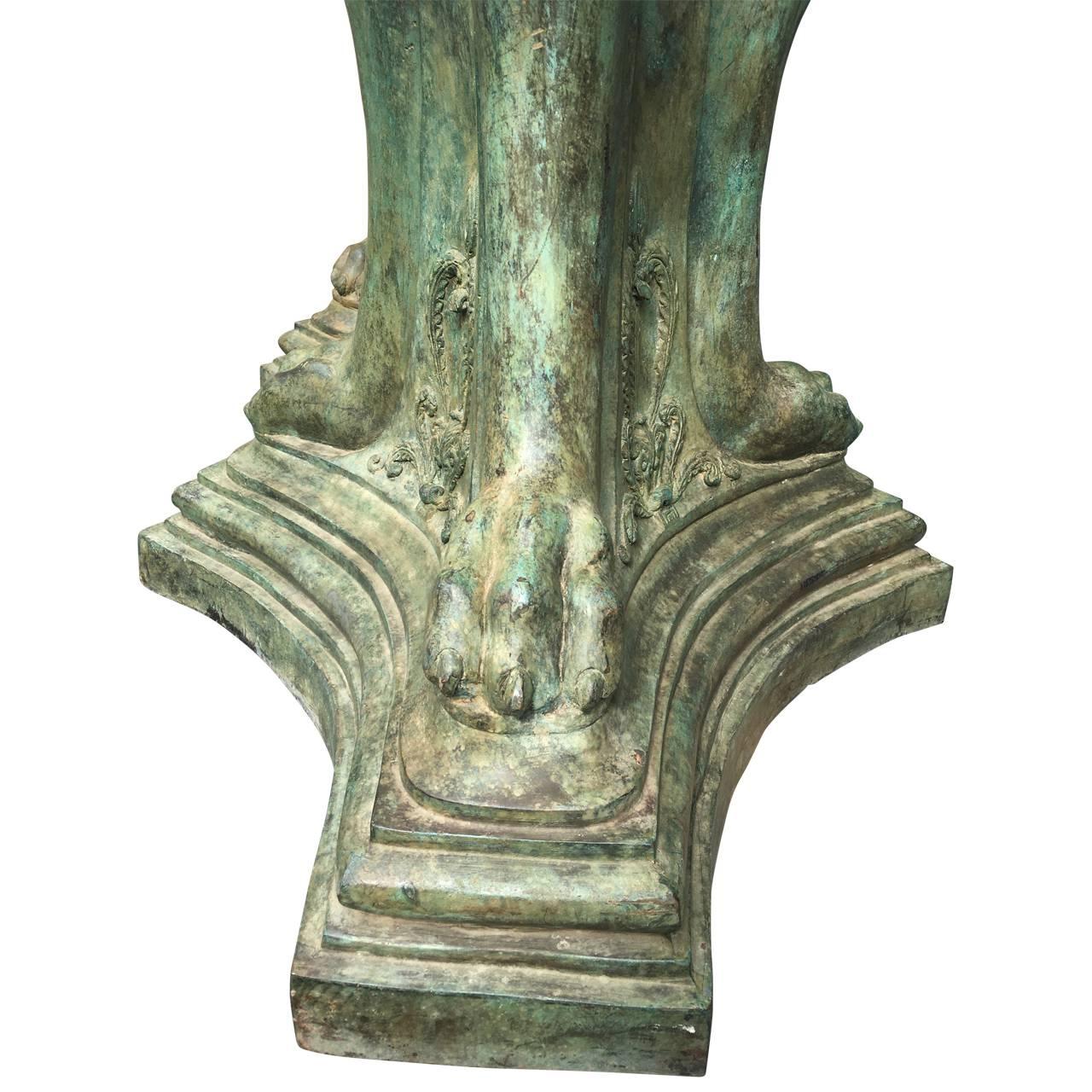 Cast Pair Of Large Bronze Planters Or Garden Urns