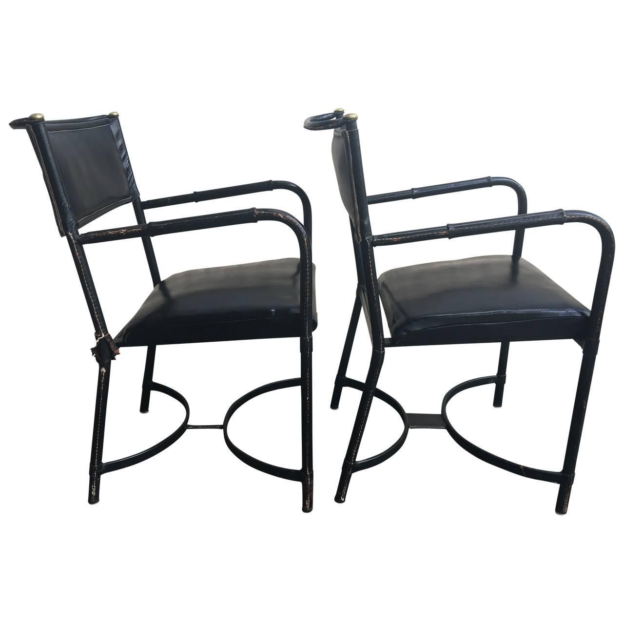 20th Century Rare Set of Six Vintage Adnet Dining Chairs