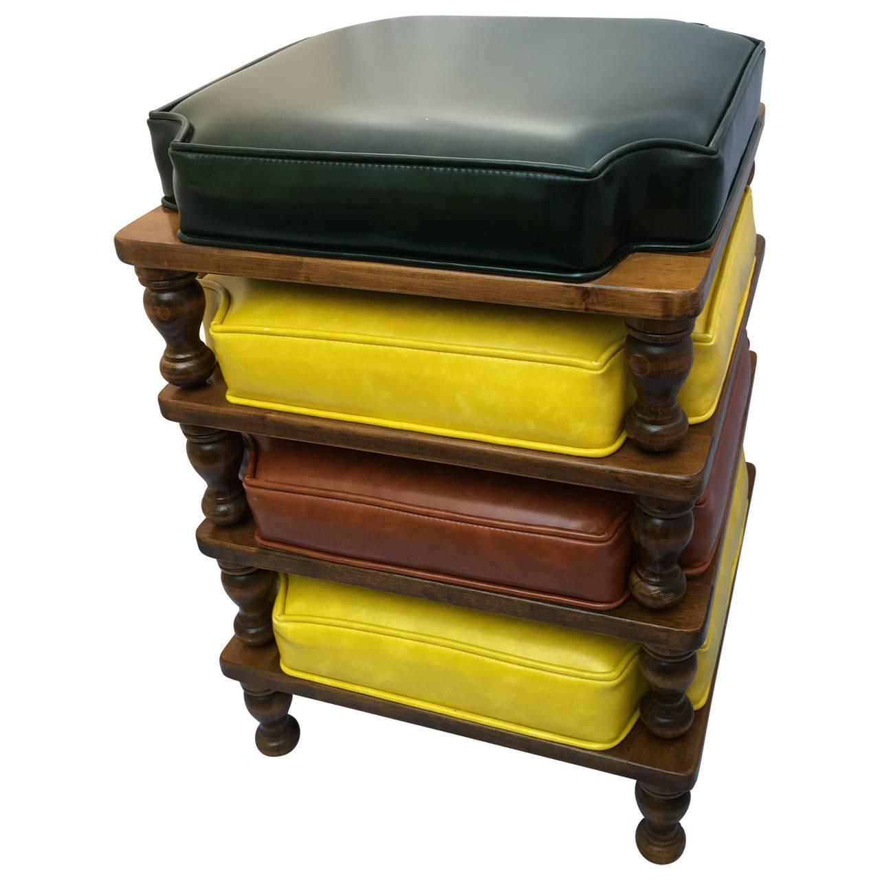 Set of MidCentury Stacking Ottomans For Sale at 1stdibs