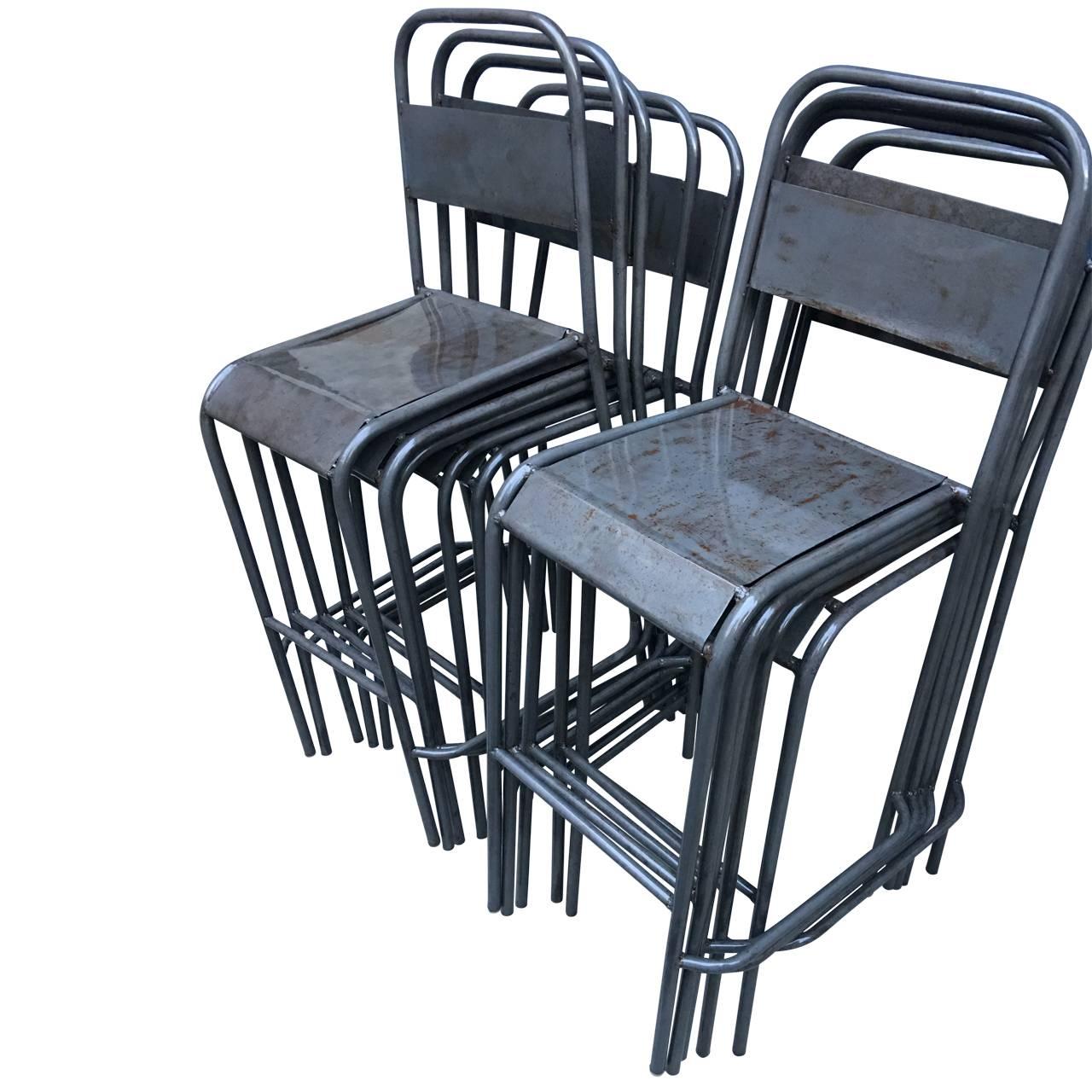 Set of 5 Industrial Bar Stools 1