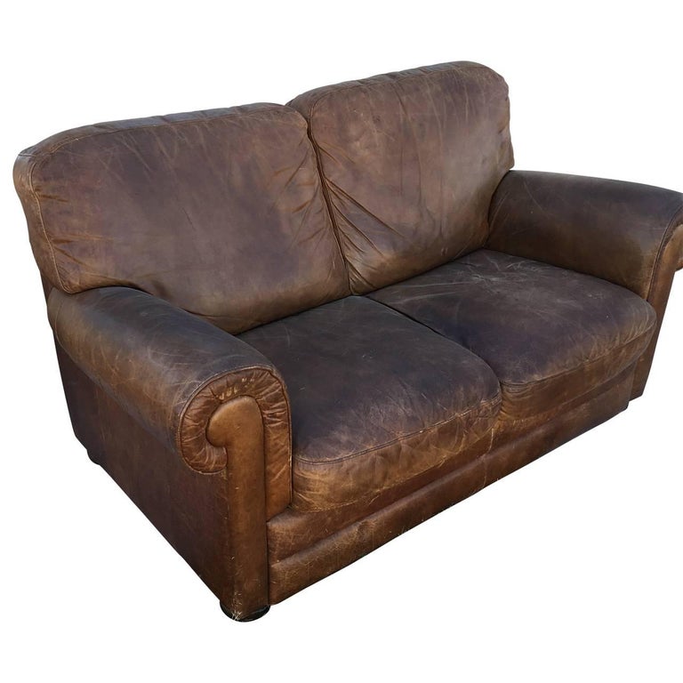 Italian Leather Sofa For Sale