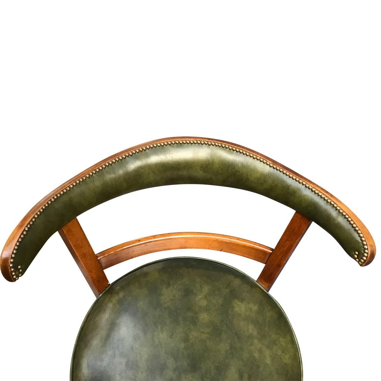 Leather Mid-Century American Swivel Vanity or Desk Chair