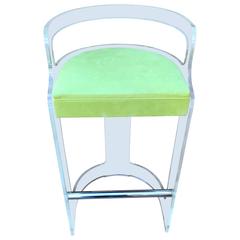 Mid-Century Modern Lucite Bar Stool