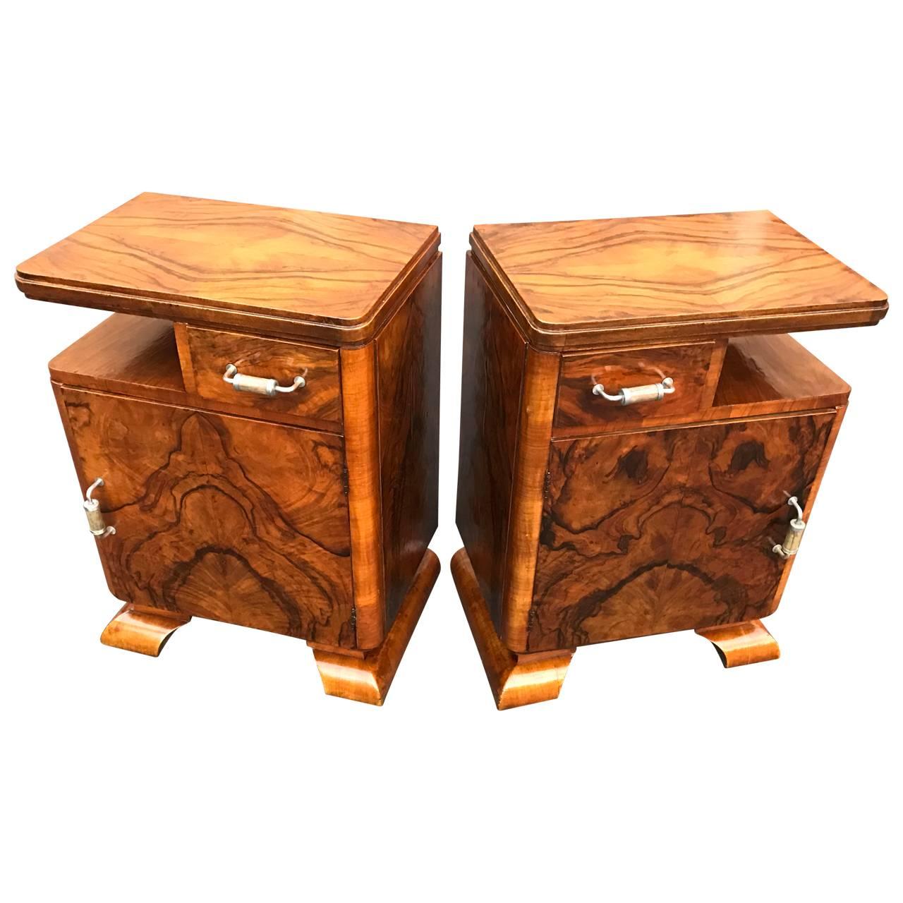 Pair of Italian Deco Night Stand Tables