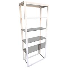 Mid-Century Modern Brass Etagere Painted White