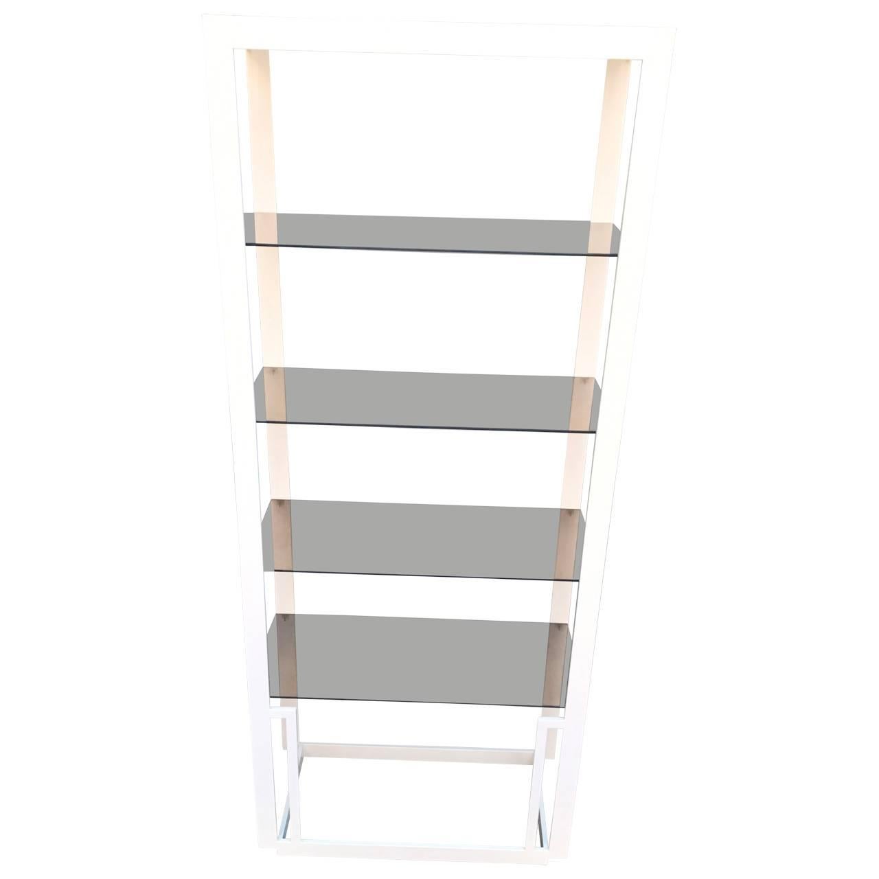 Late 20th Century Mid-Century Modern Brass Etagere Painted White For Sale