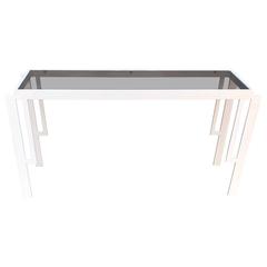 Vintage Midcentury White Painted Brass Console 10