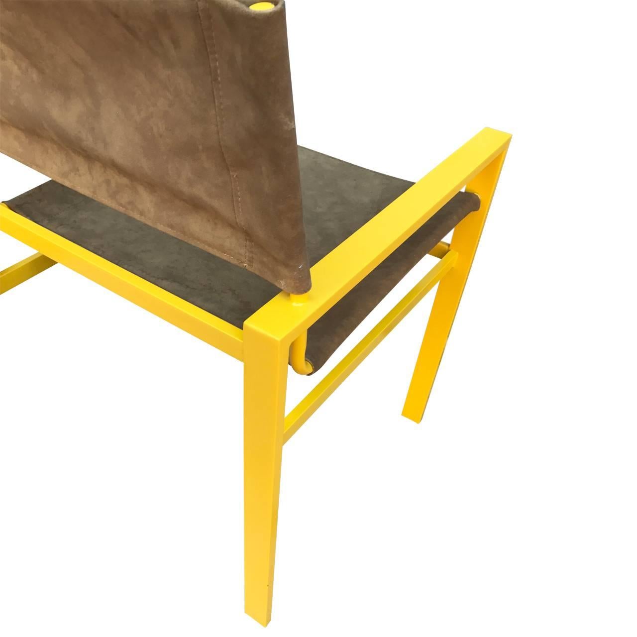 yellow suede chair