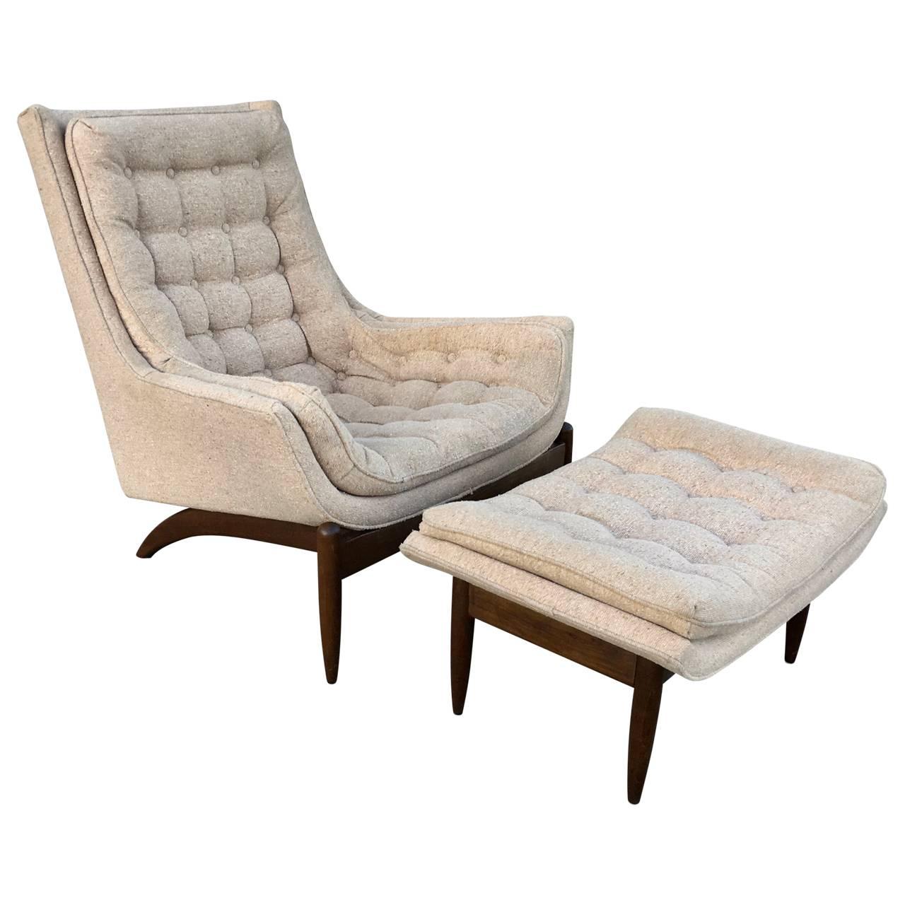 Adrian Pearsall High Back Lounge Chair and Ottoman