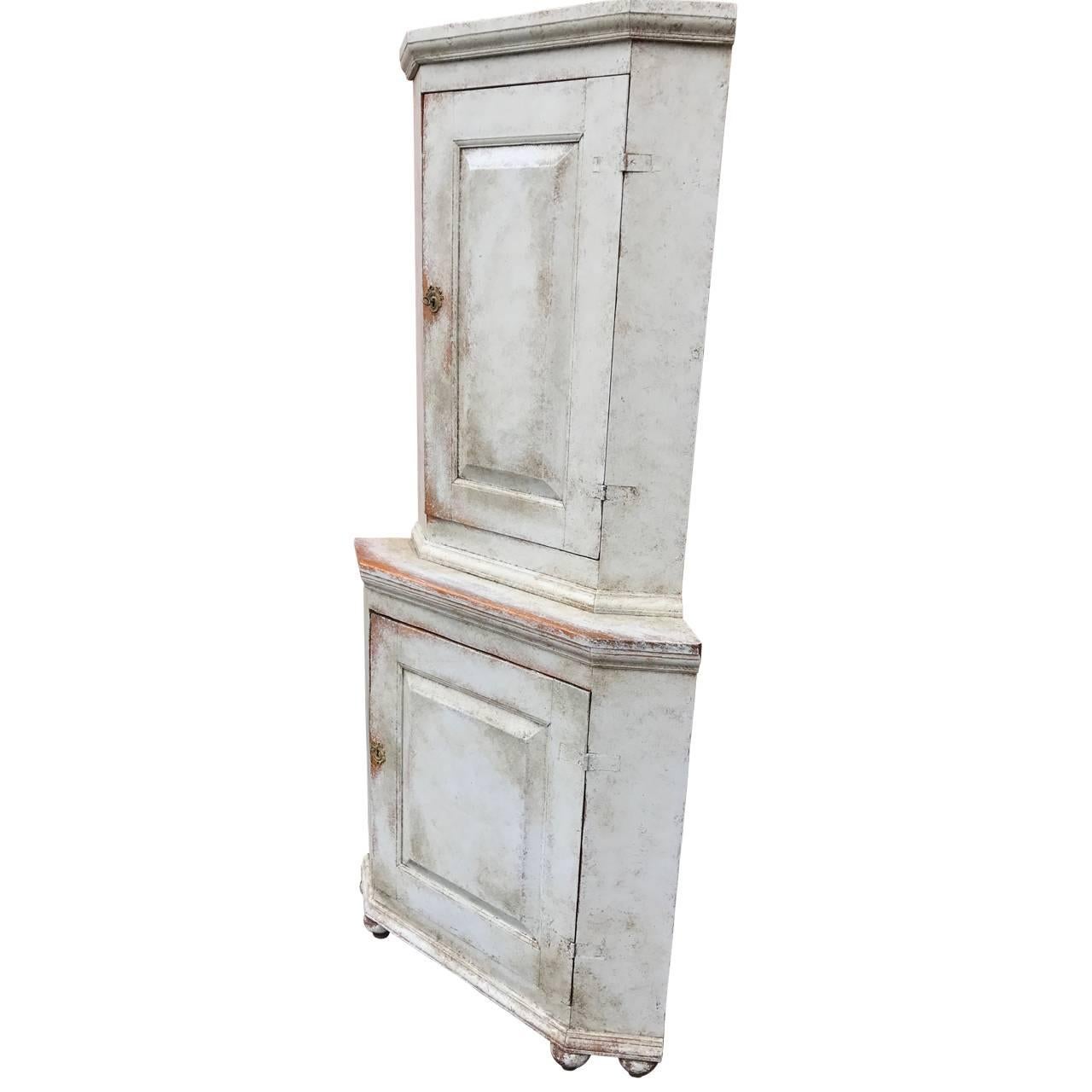 Gustavian Period Swedish Corner Cabinet or Cupboard