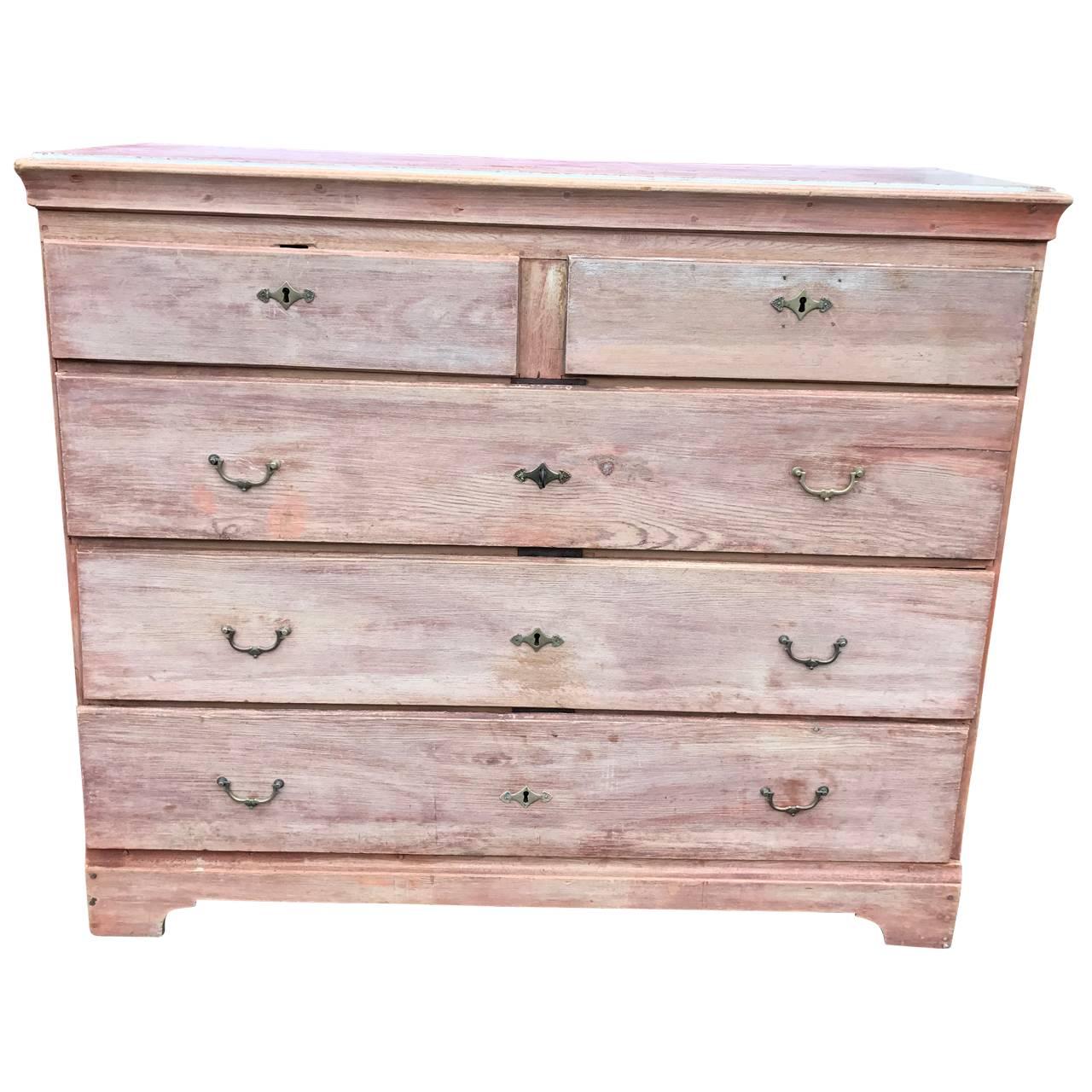 Large five-drawer chest with charming wear to the original paint to the front and sides. Top part of the chest has retained more of the original Gustavian paint and faux marble decorations, see detailed images. Drawers are working smoothly.

$125