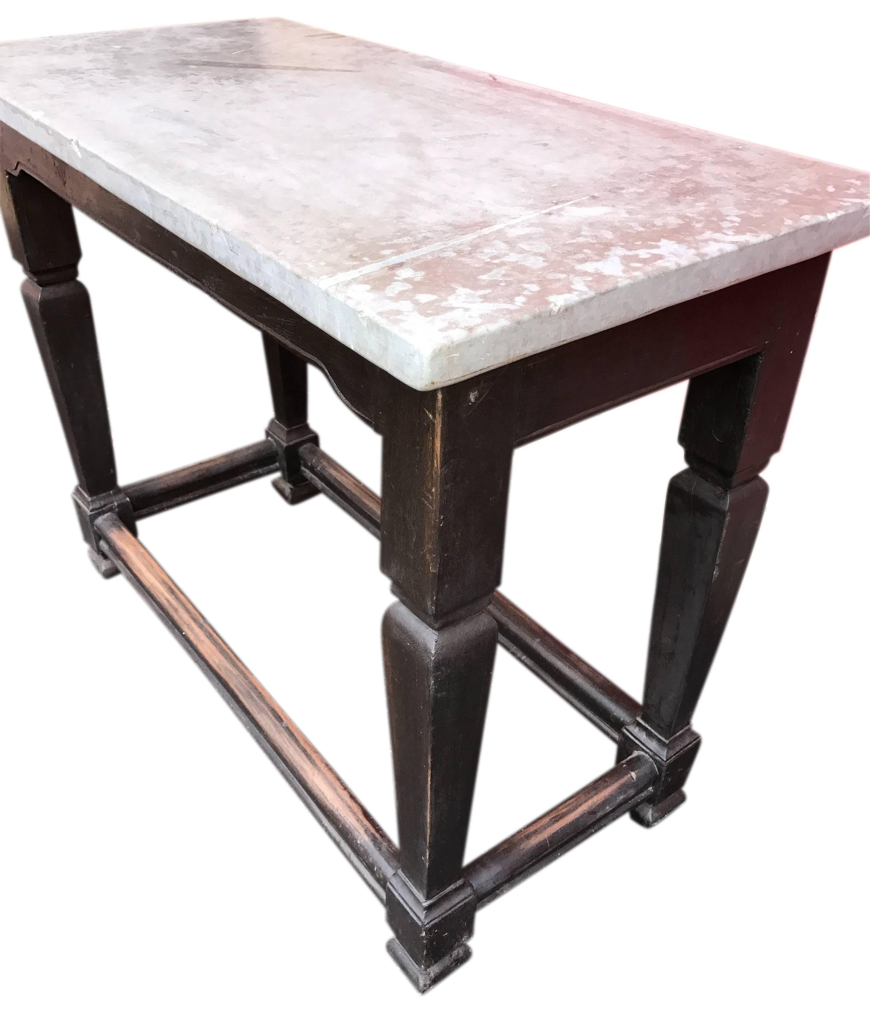 Antique Swedish Gustavian Stone Top Hall Table 2