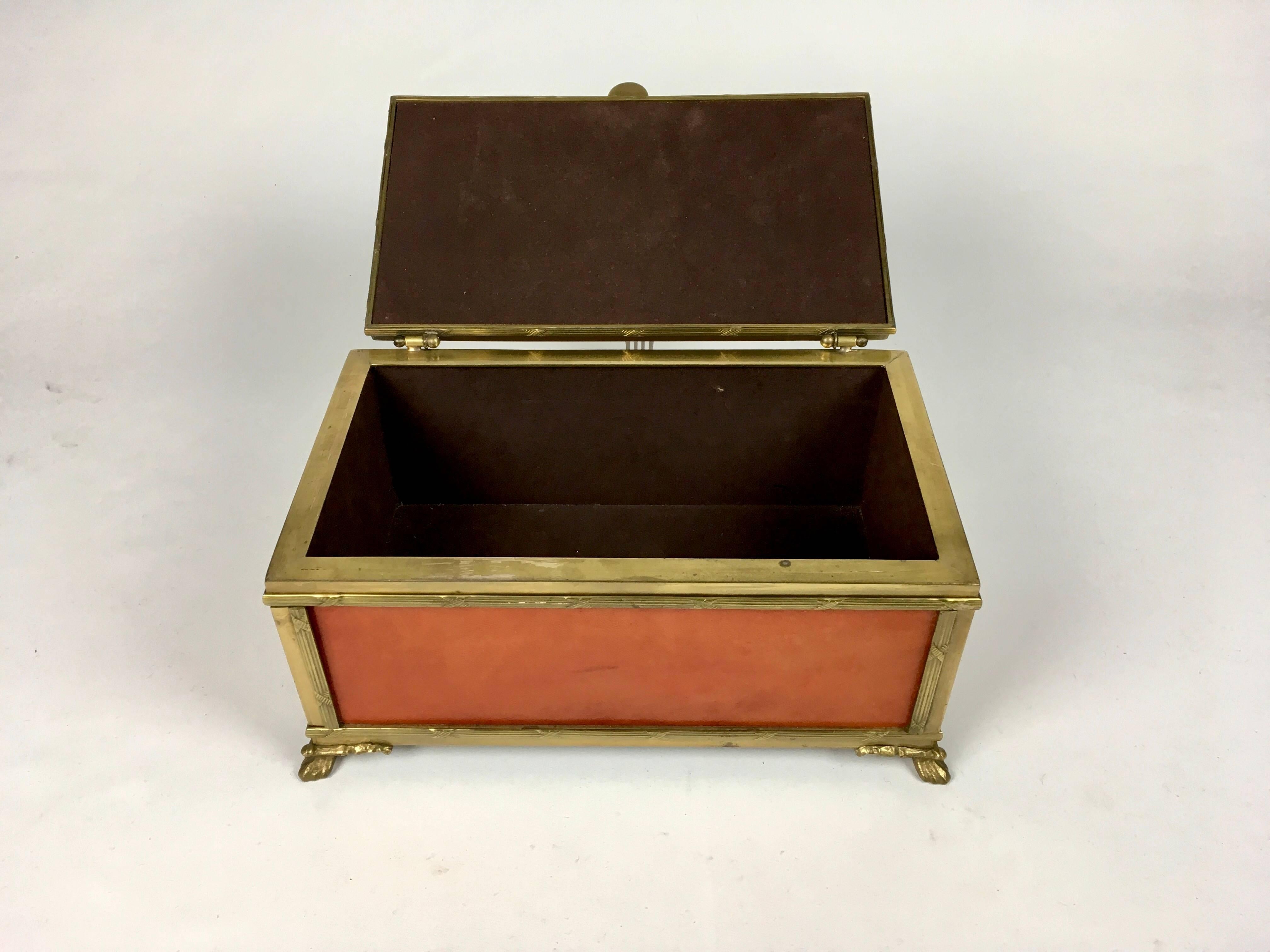 Napoleon III Napoleon Brass and Leather Box