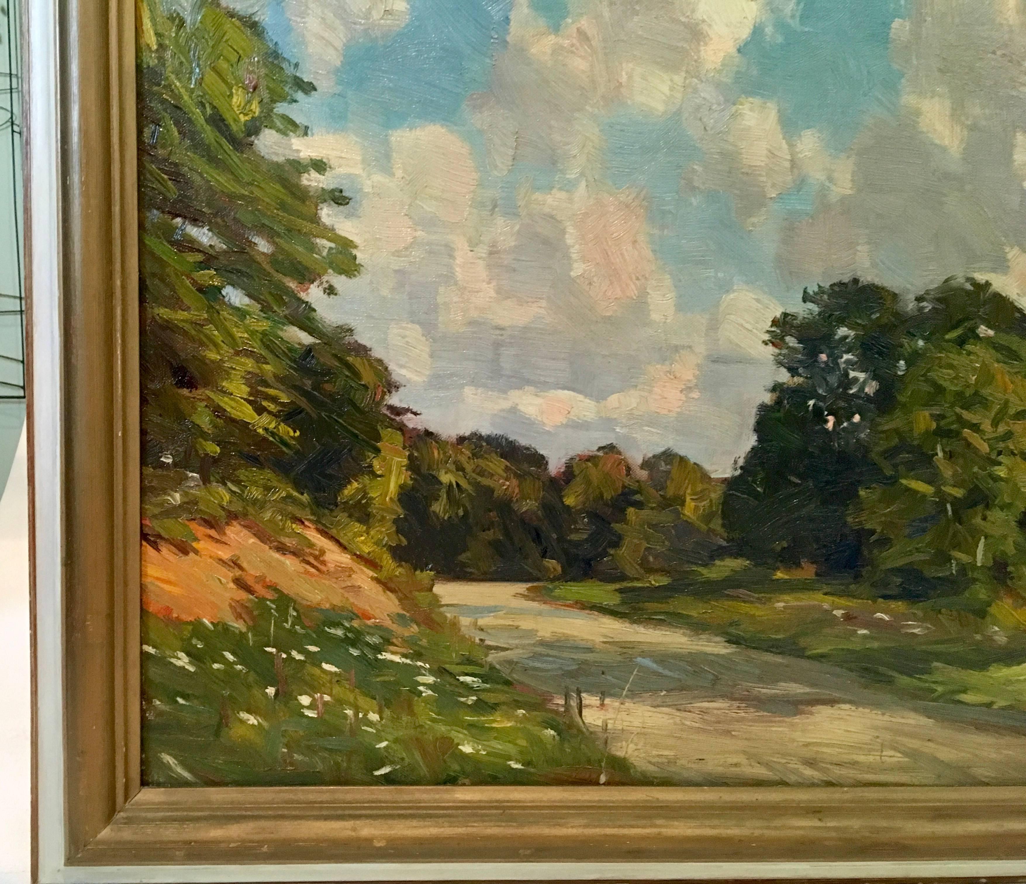 Mid-Century Modern Painting of New England Landscape, Robert Emmett Owen  For Sale