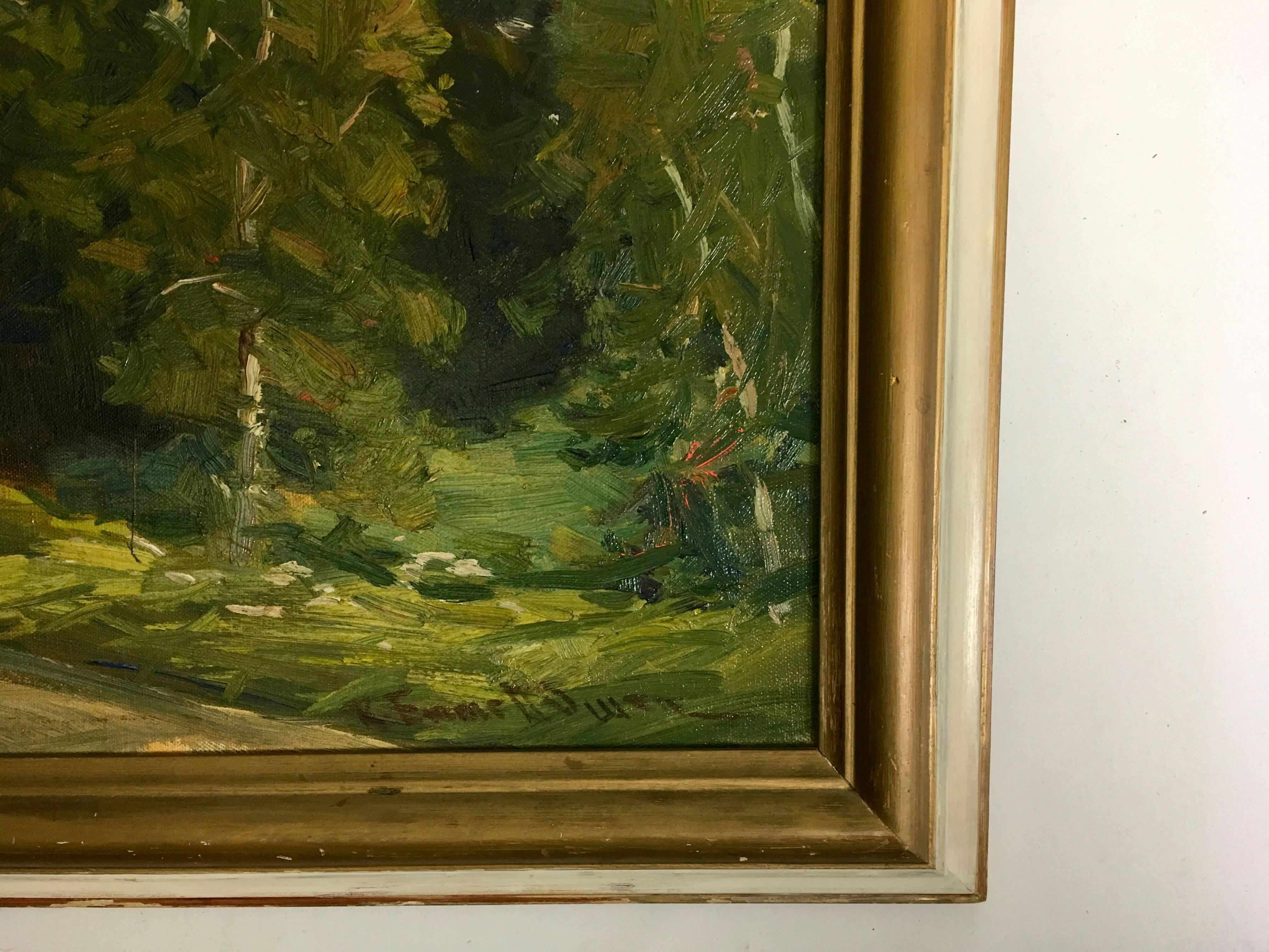 Mid-Century Modern Painting of New England Landscape, Robert Emmett Owen  For Sale