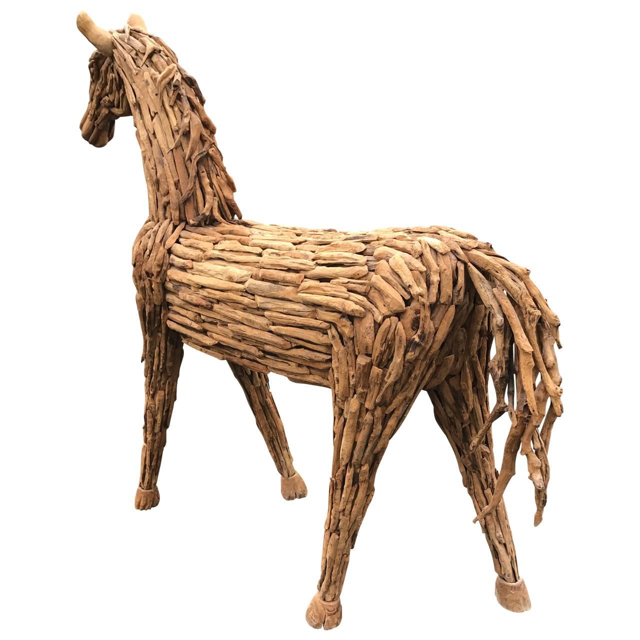 Lifesize Reclaimed Wood Equine Sculpture 2