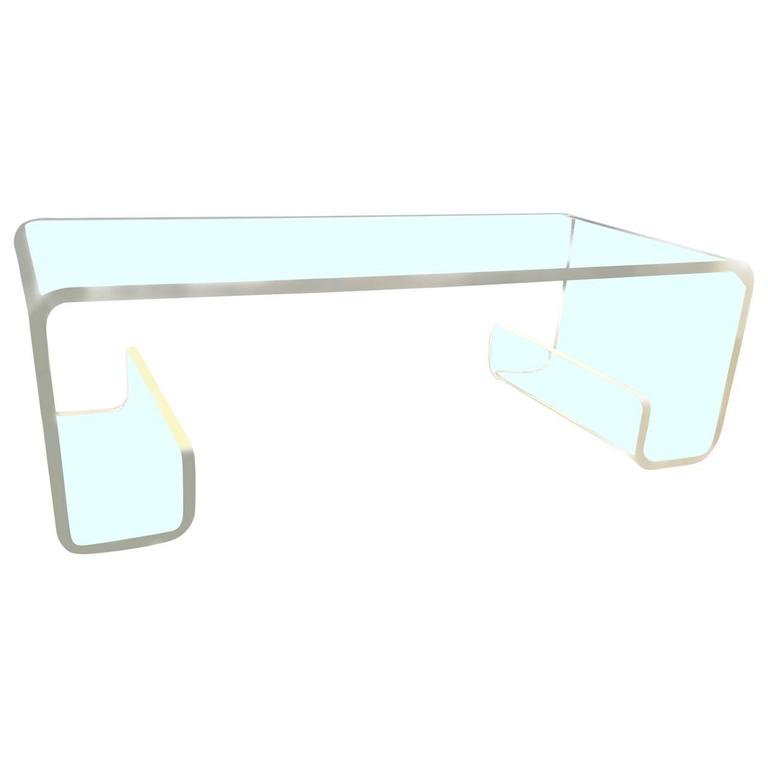 Mcm Lucite Waterfall Coffee Table In The Manner Of Charles Hollis Mcm Lucite Waterfall Coffee Table In The Manner Of Charles Hollis Jones
