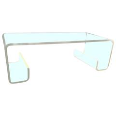 MCM Lucite "Waterfall" Coffee Table in the Manner of Charles Hollis Jones