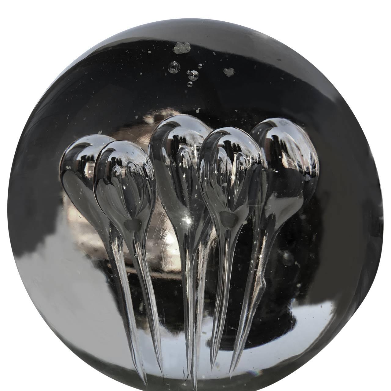 Mid-Century Modern Large Glass Sphere with Six Extended Bubbles, 1950s
