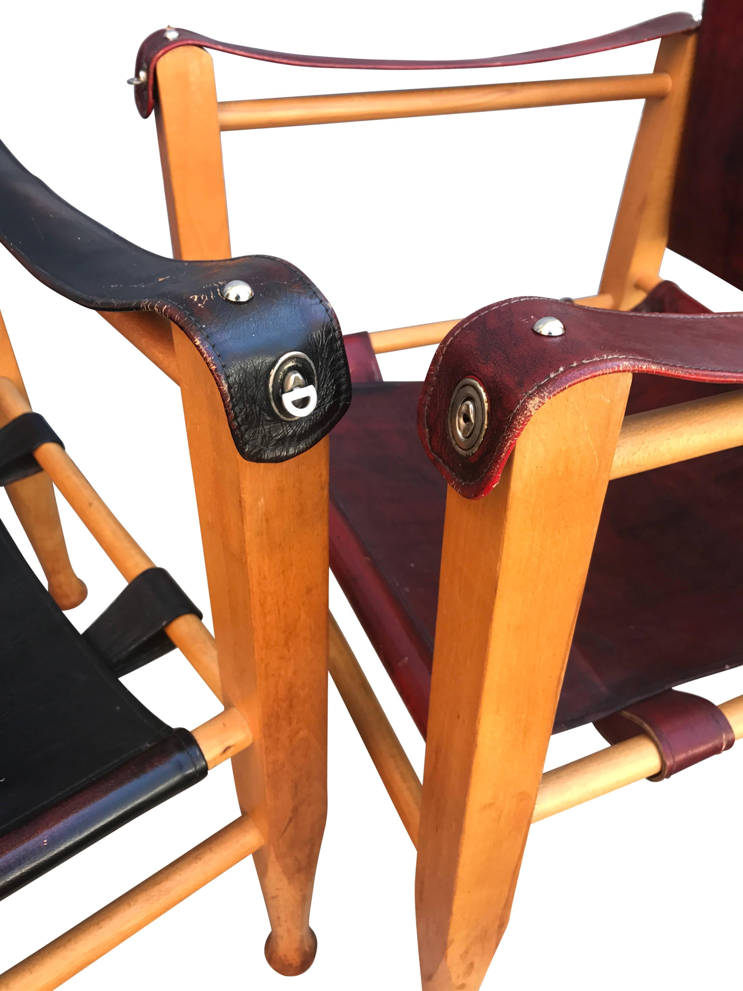 20th Century Two Mid-Century Modern Safari Chairs