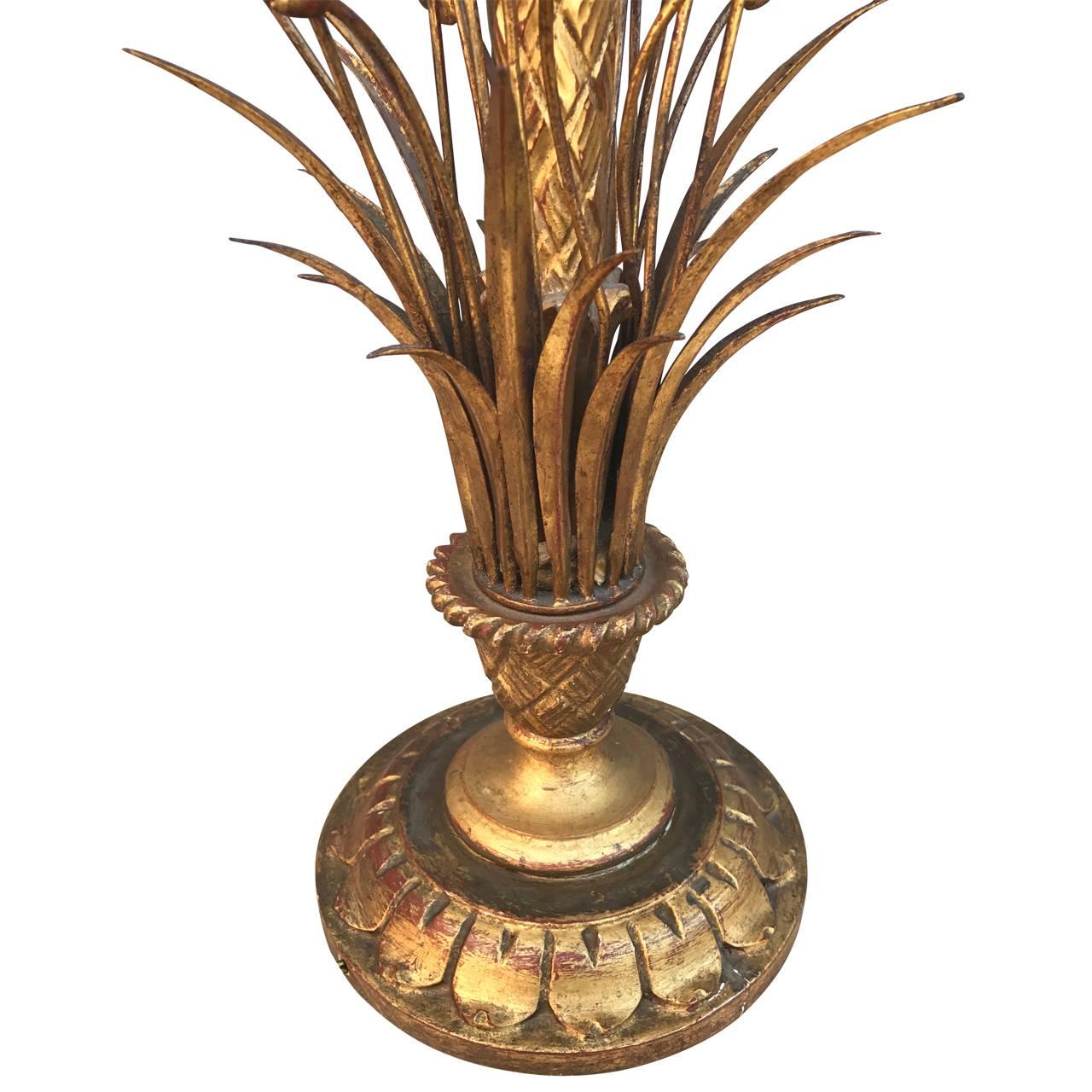 Gilt Hollywood Regency  Frederick Cooper Gilded Wheat Sheaf Table Lamp