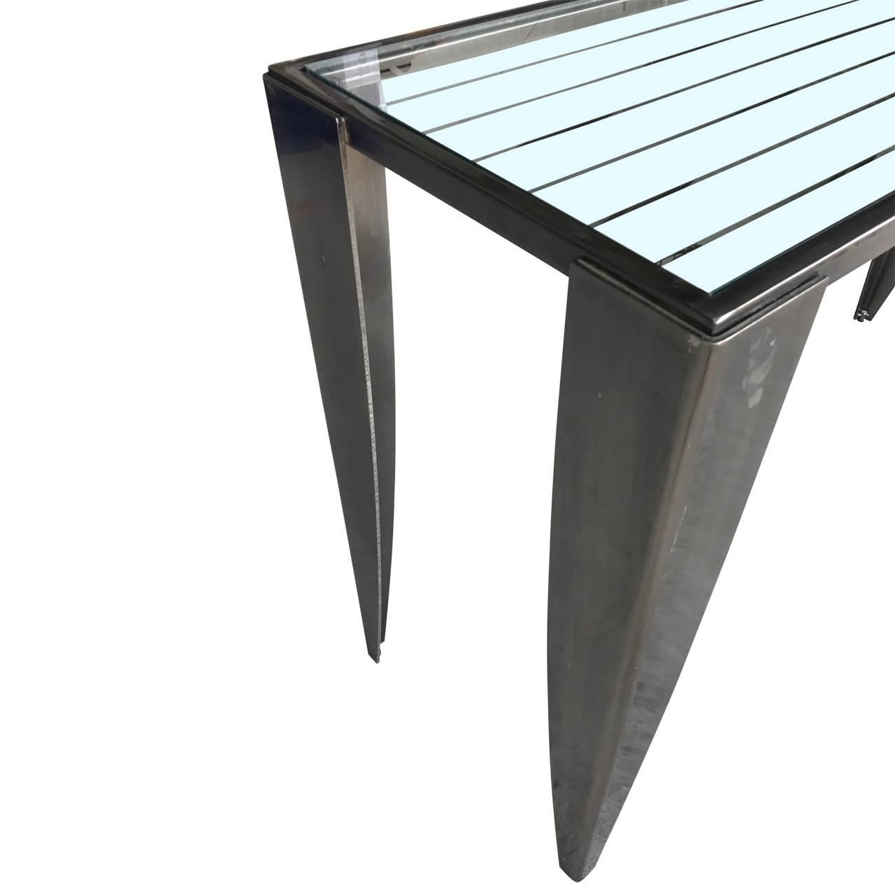 Italian Modern Steel Console Table