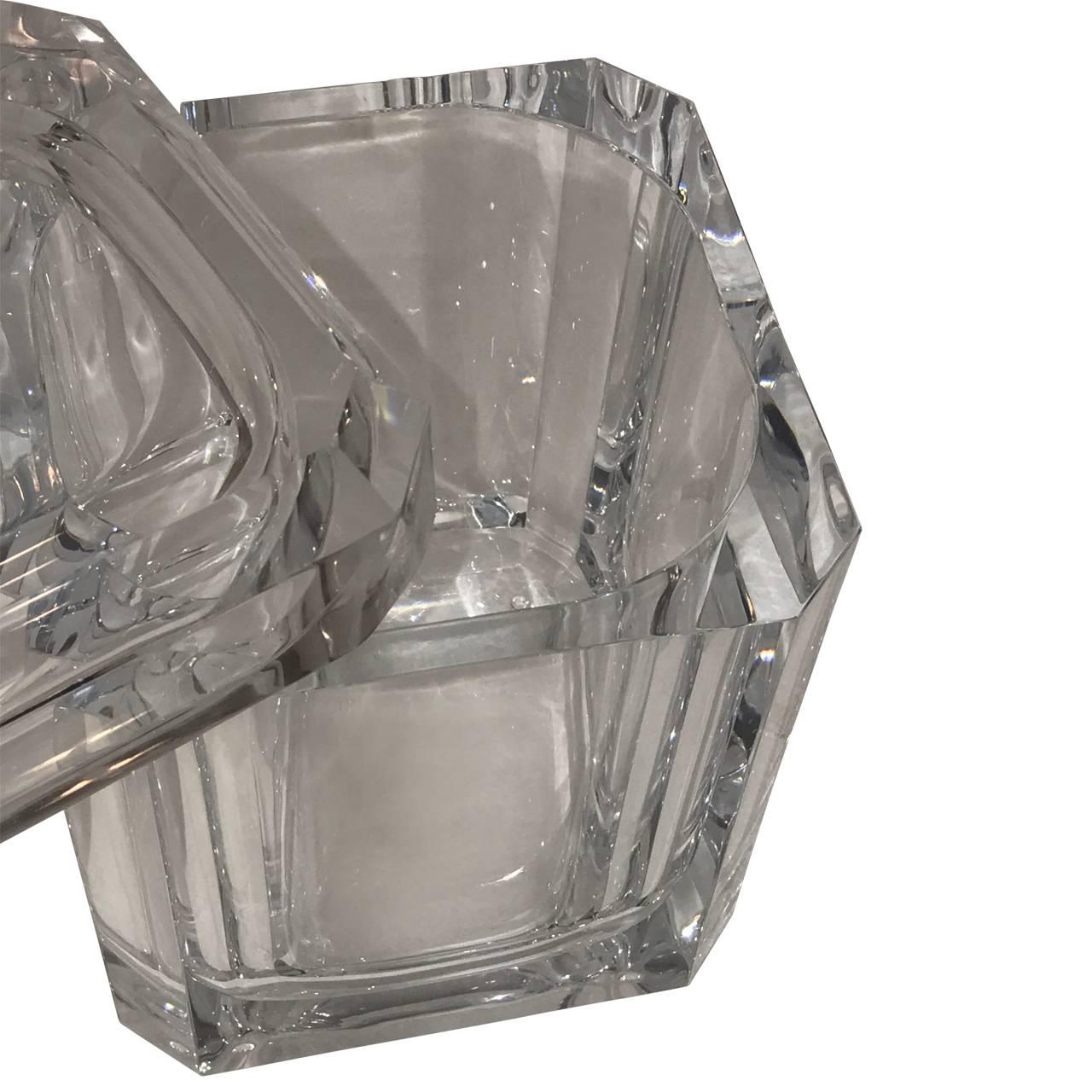 Hollywood Regency Vintage Lucite Ice Bucket with Swivel Top