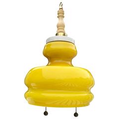 Italian Bright Yellow Mid-Century Glass Pendant 10