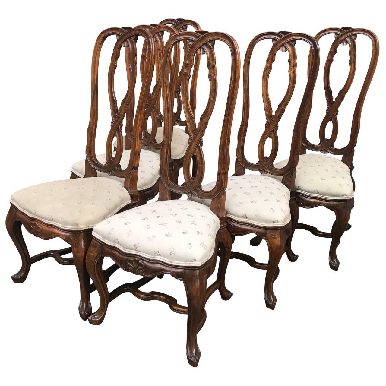 Set of six Rococo-style dining room chairs with relatively tall back.

$145 flat rate front door delivery includes Washington DC metro, Baltimore and Philadelphia