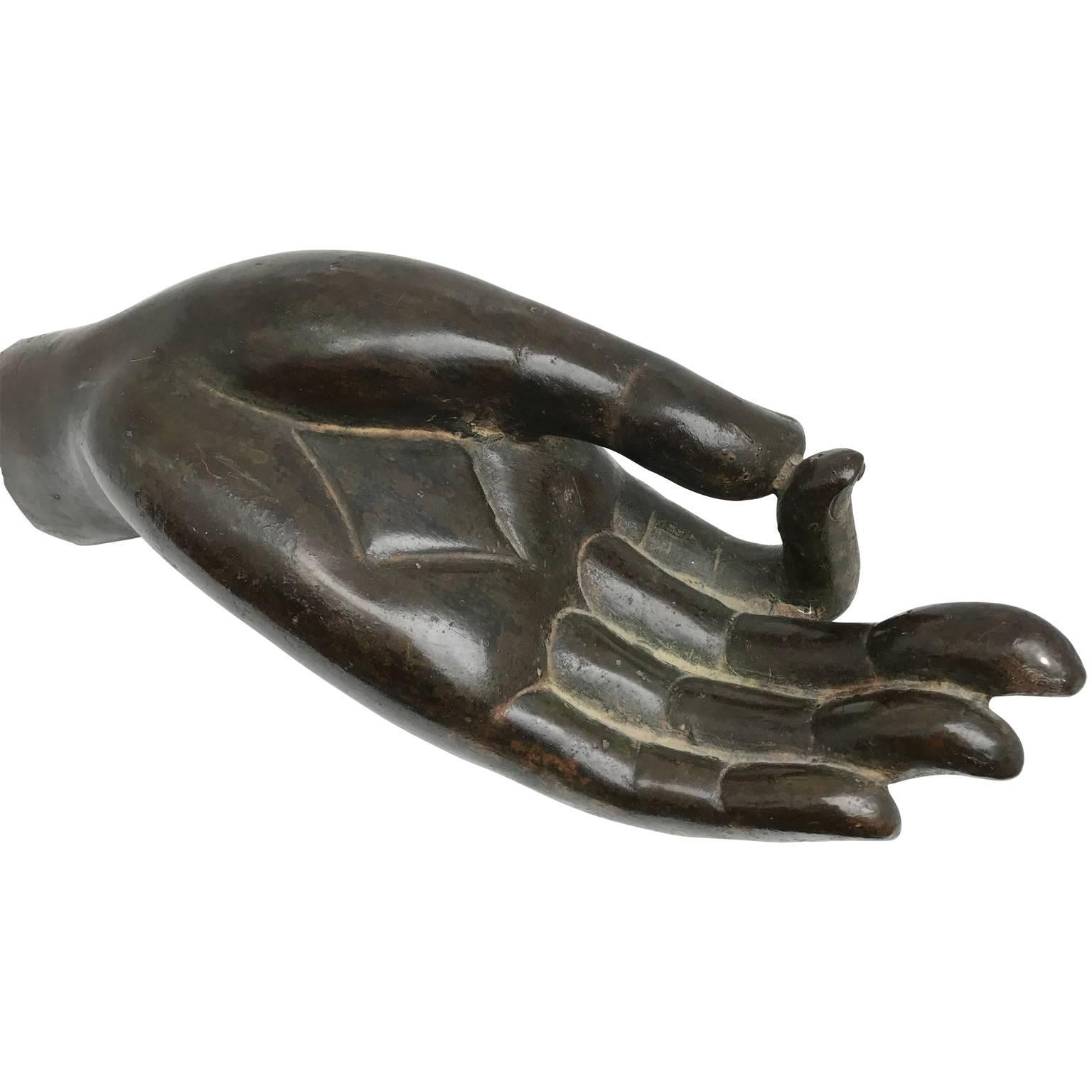 Classical Roman Large Bronze Buddha Hand Sculpture Fragment