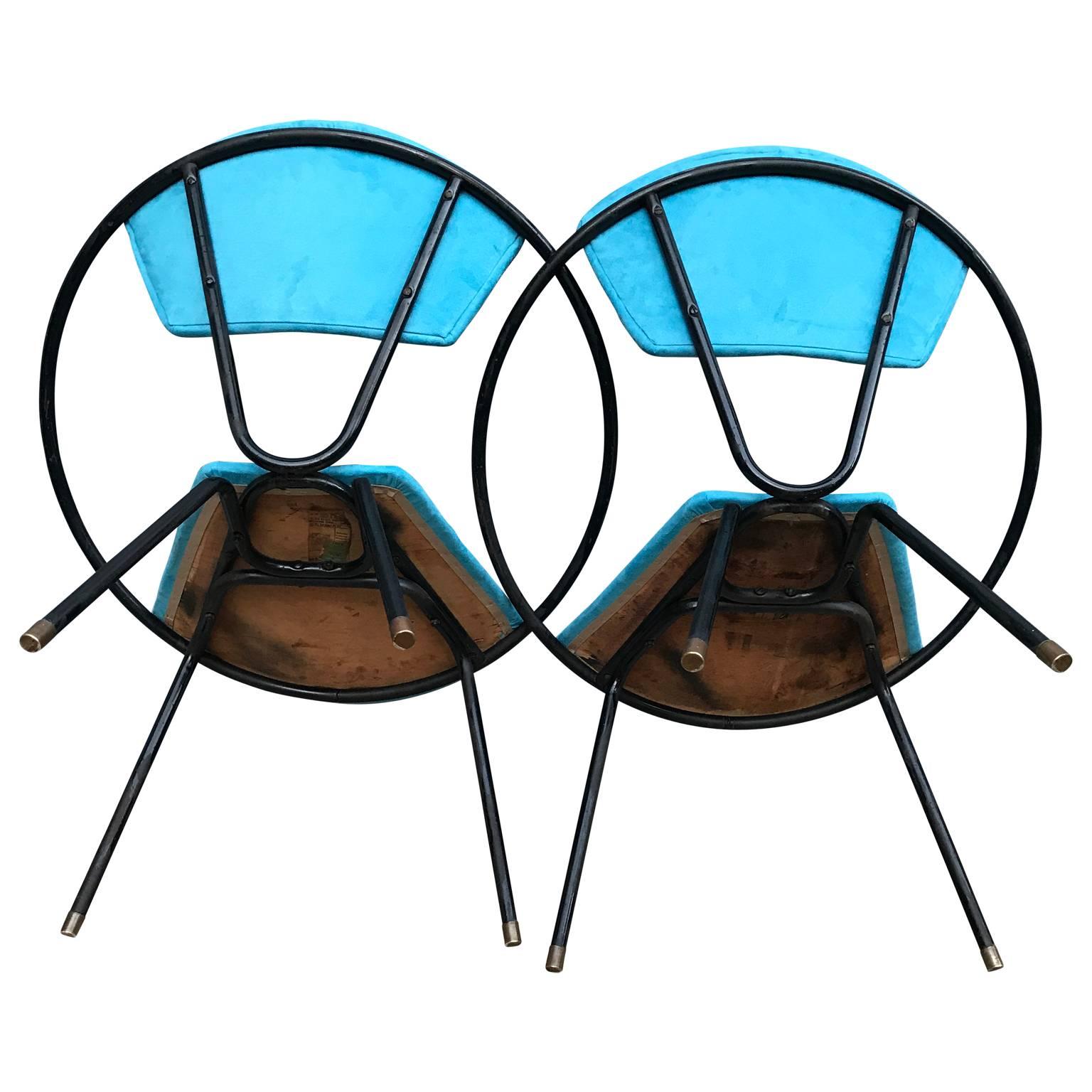 20th Century Pair of Salterini Hoop Lounge Chairs