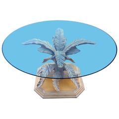 1970s Italian Tropical Leaf Dining Table