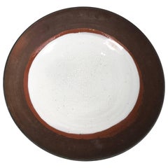 Large Mid-Century Modern Glazed Stoneware Charger Plate