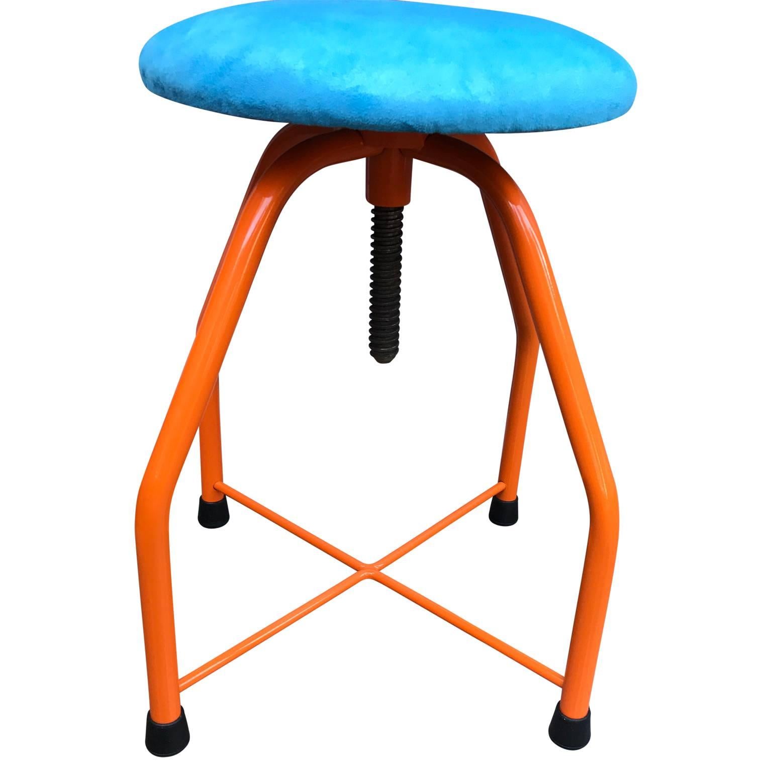 bright orange stool